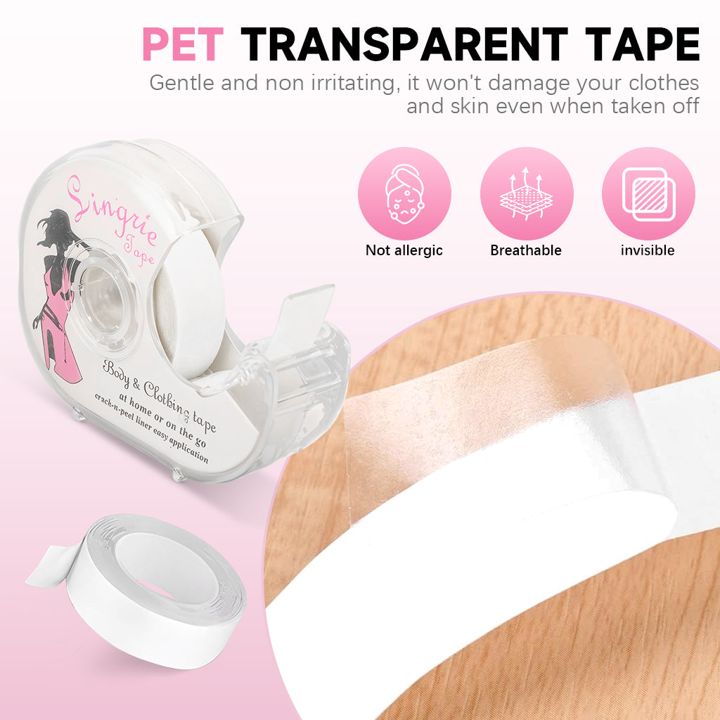 MAYCREATE Anti-exposure Tape for Shirts 5.47 Yard Adhesive Tape Dress Tape Double-Sided Invisible Modesty Tape for Clothes, Dress, Shirt, with One Roll Replacement Refill MAYCREATE Anti-exposure Tape for Shirts 5.47 Yard Adhesive Tape Dress Tape Double-Sided Invisible Modesty Tape for Clothes, Dress, Shirt, with One Roll Replacement Refill